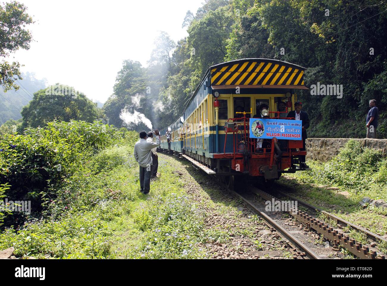 The Nilgiri mountain railway started in 1845 ; UNESCO world heritage site ; Tamil Nadu ; India Stock Photo