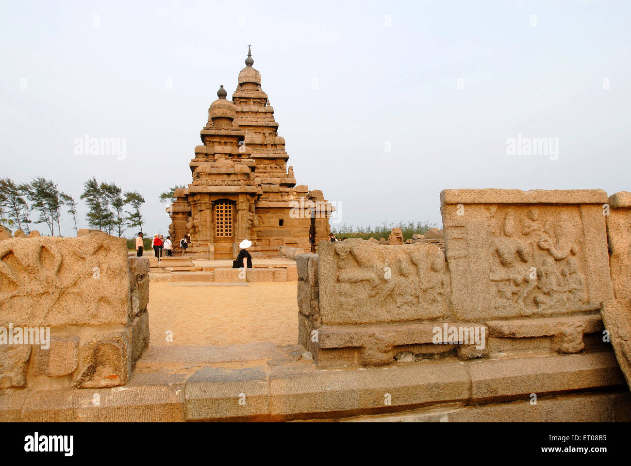 The shore temple in Mahabalipuram ; Tamil Nadu ; India Stock Photo