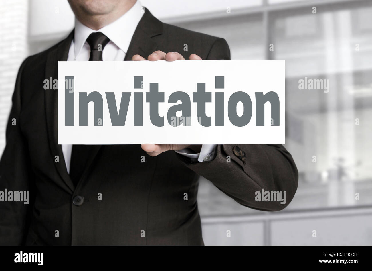To Invite Sign Invitation sign is held by businessman Stock Photo - Alamy