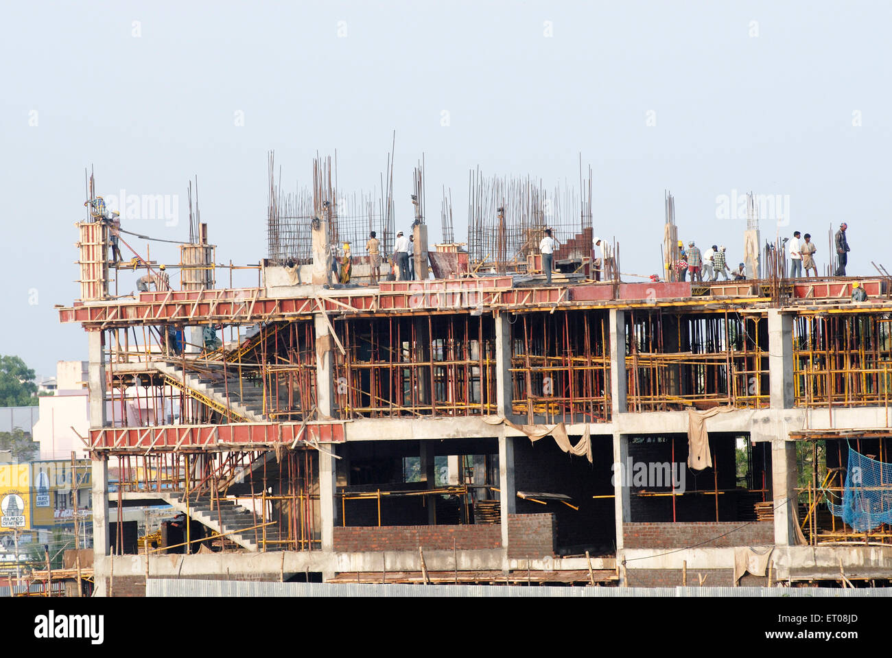 Construction of a building ; Tiruchirappalli ; Tamil Nadu ; India Stock