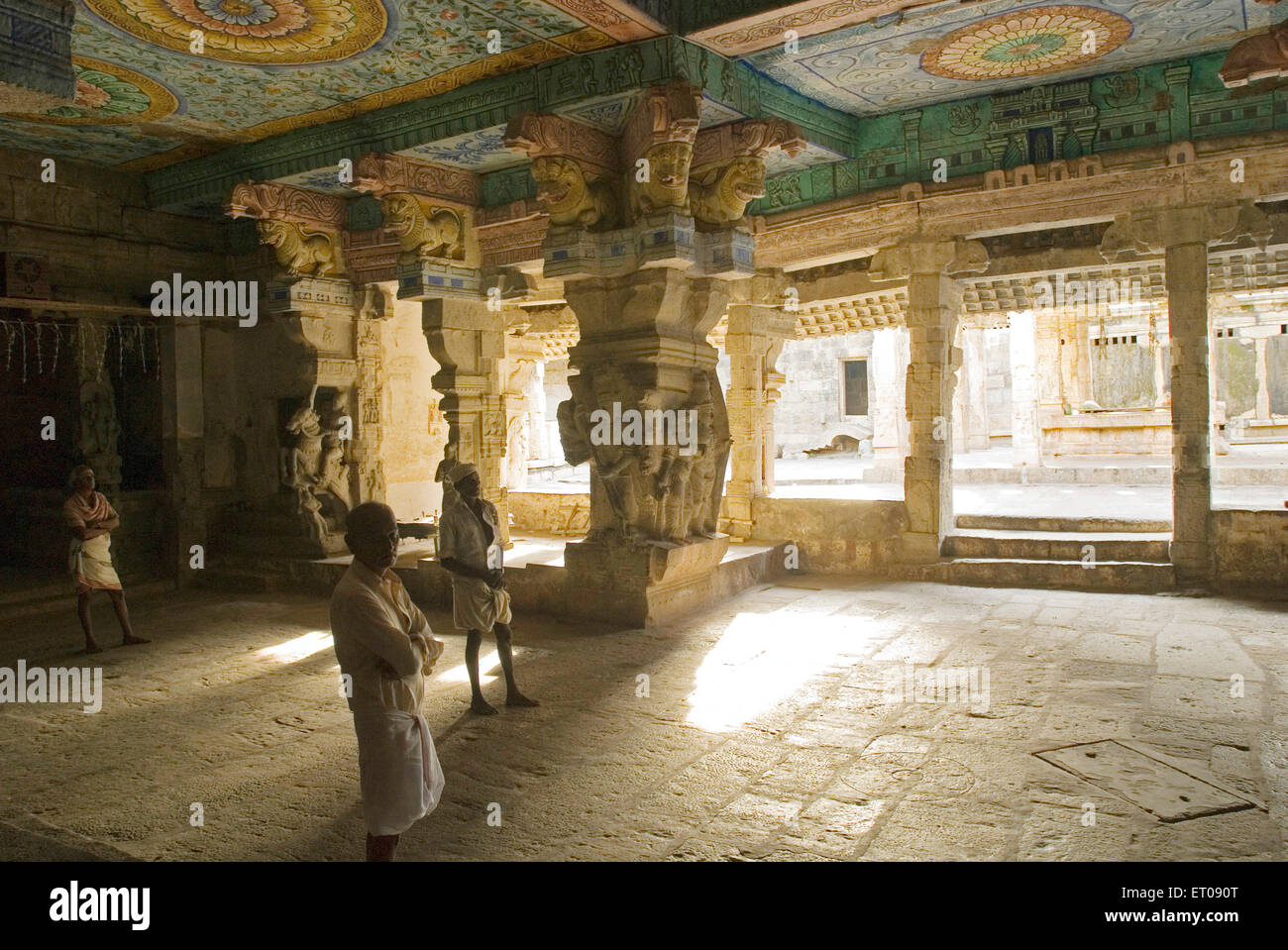 The rock cut cave temple of Sri Kokaraneswarar and Brahadambal at Thirukokarnam ; Pudukkottai ; Tamil Nadu ; India Stock Photo