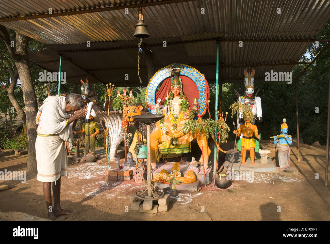 Guardian temple near Thiruvannamalai ; Tamil nadu ; India Stock Photo