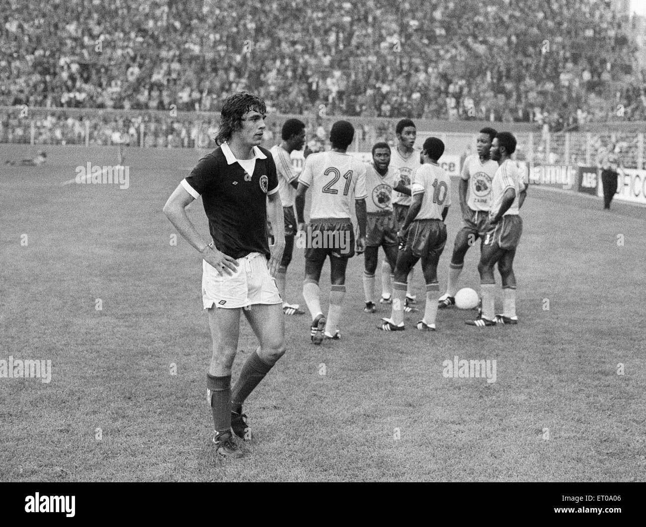 1974 World Cup First Round Group Two match at the Westfalenstadion, Dortmund, West Germany. Zaire 0 v Scotland 2. 14th June 1974. Stock Photo