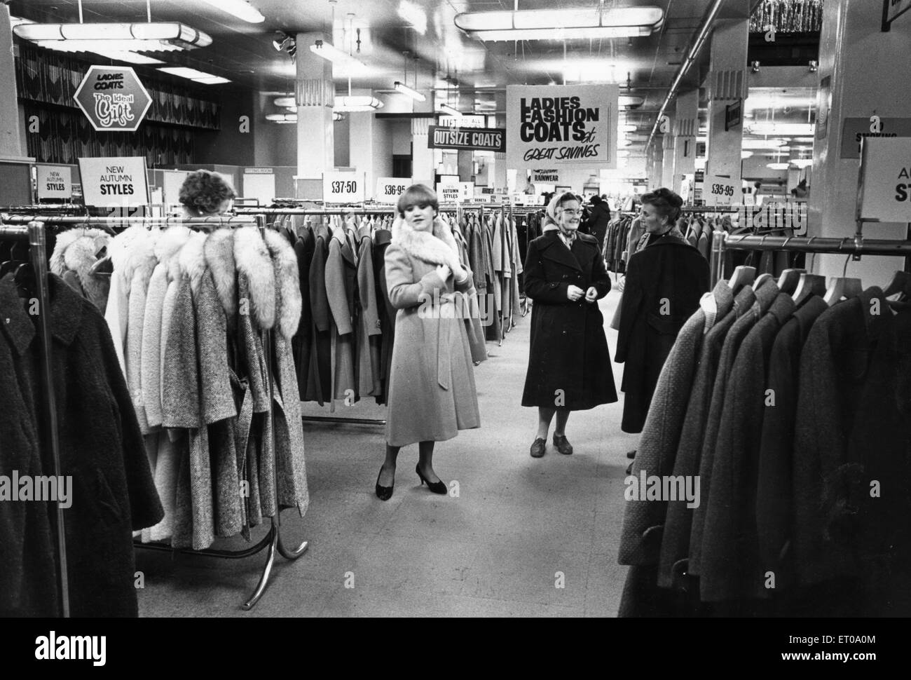 Womens Fashion Floor at Blackers Department Store, Liverpool  14th November 1980 Stock Photo