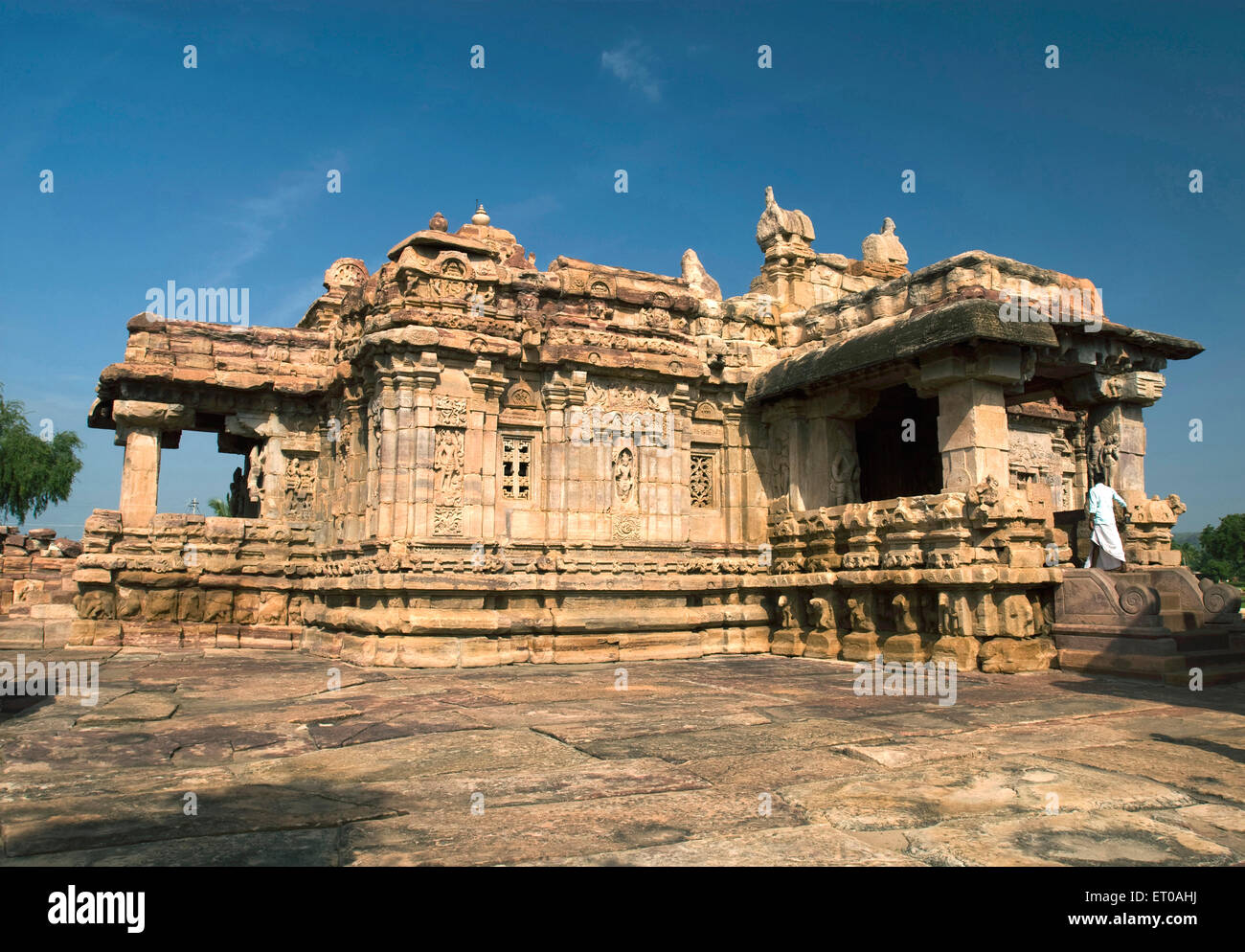 Virupaksha temple 8th century in Dravidian architecture built by queen Lokamahadevi Pattadakal ; Karnataka ; India Stock Photo