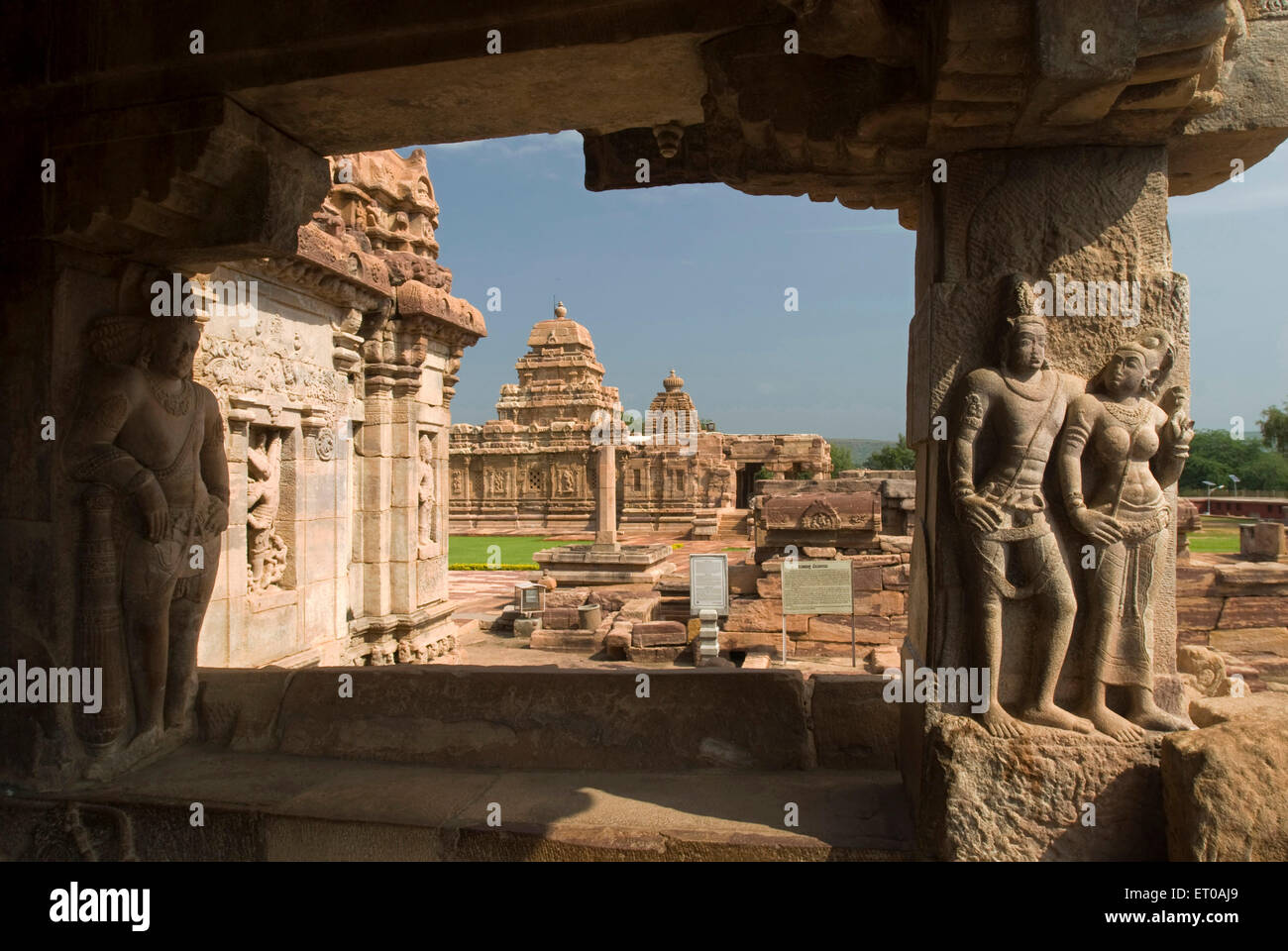 UNESCO World Heritage Site ; scene from Virupaksha temple is Dravidian architecture Lokamahadevi Pattadakal ; Karnataka Stock Photo