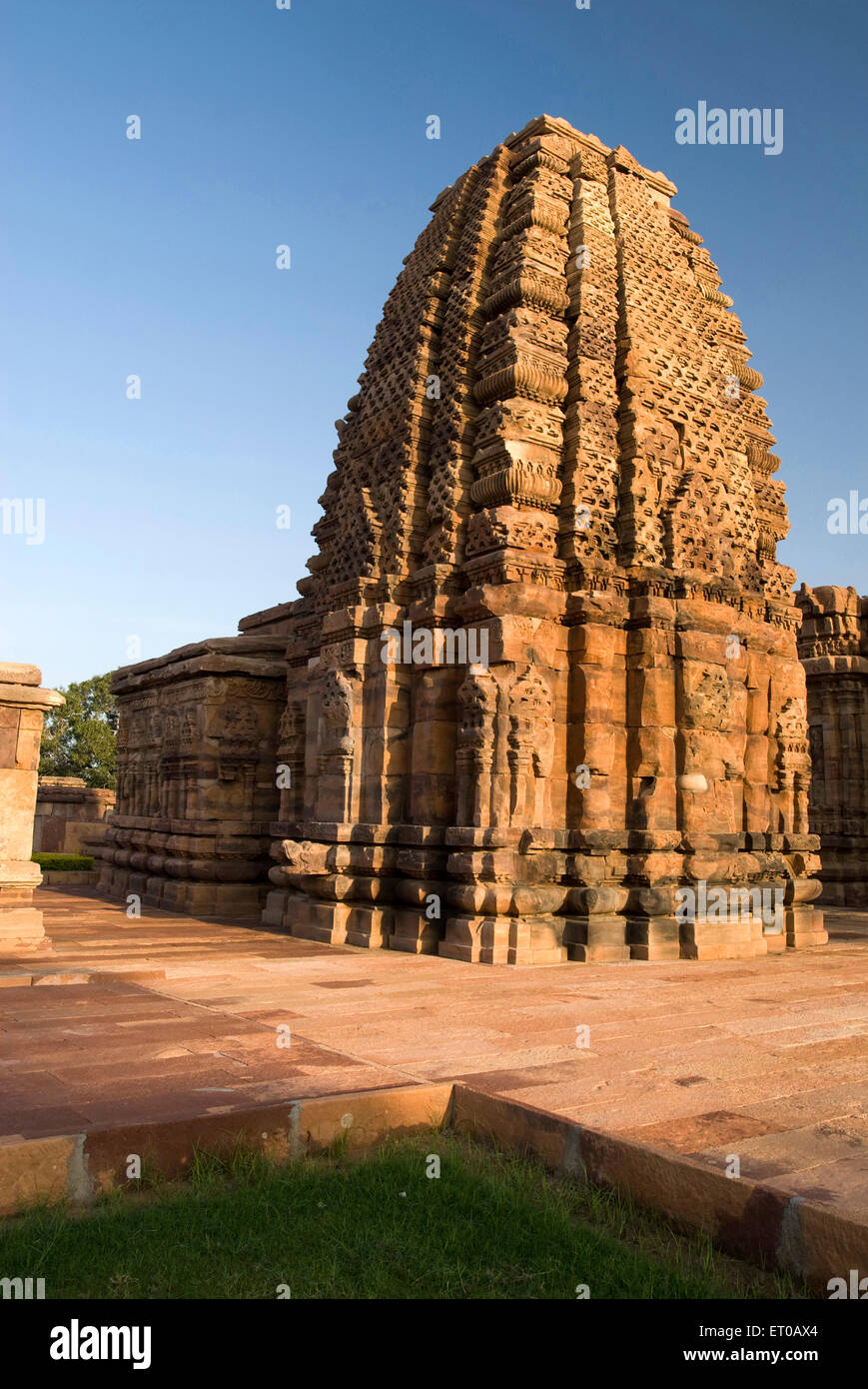 UNESCO World Heritage Site ; Kasivisweshwara Kashivishvanatha North Indian style temple ; Pattadakal ; Karnataka Stock Photo