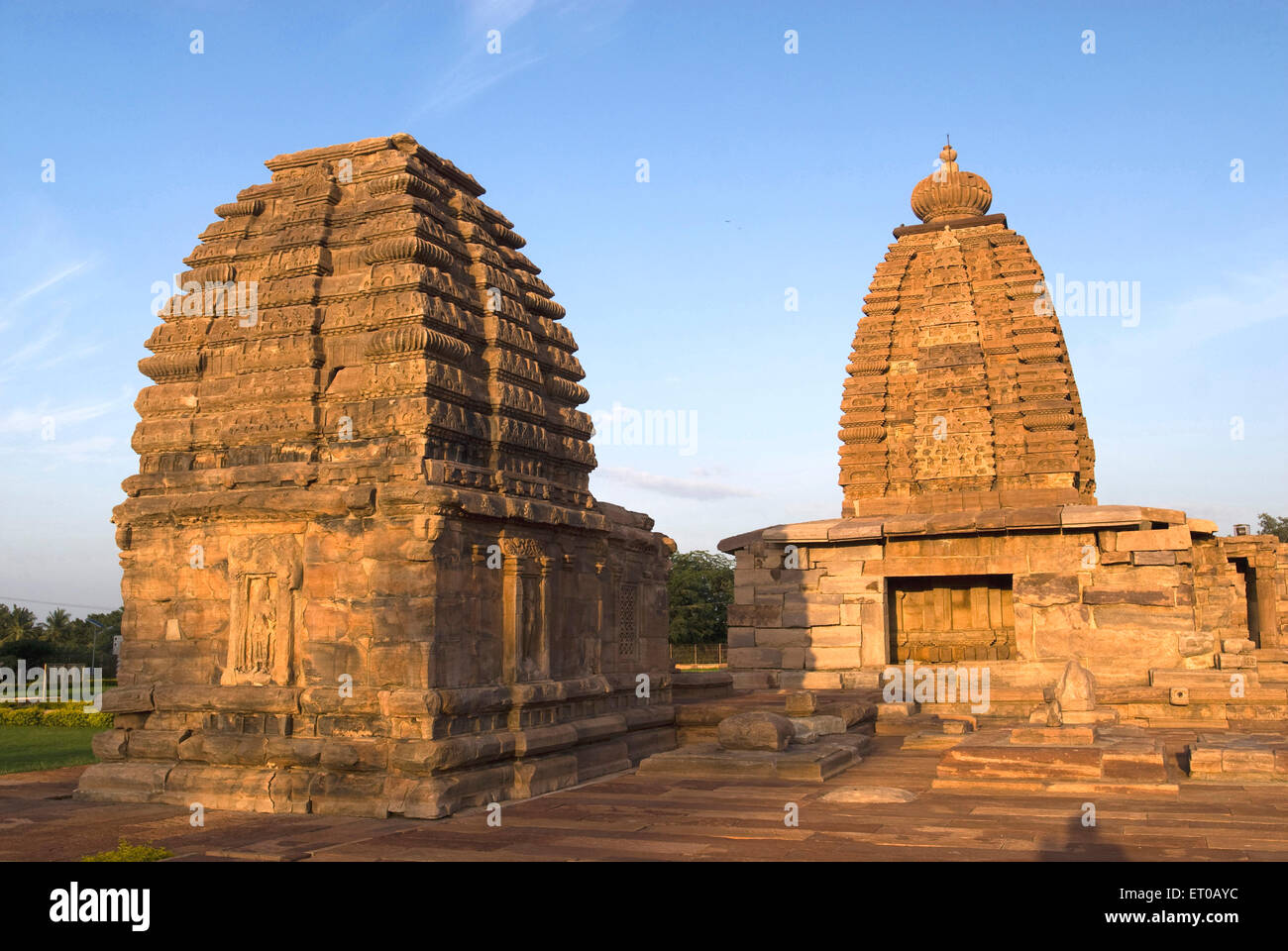 UNESCO World Heritage Site Galaganatha temple 750 A.D. in Pattadakal ; Karnataka ; India Stock Photo