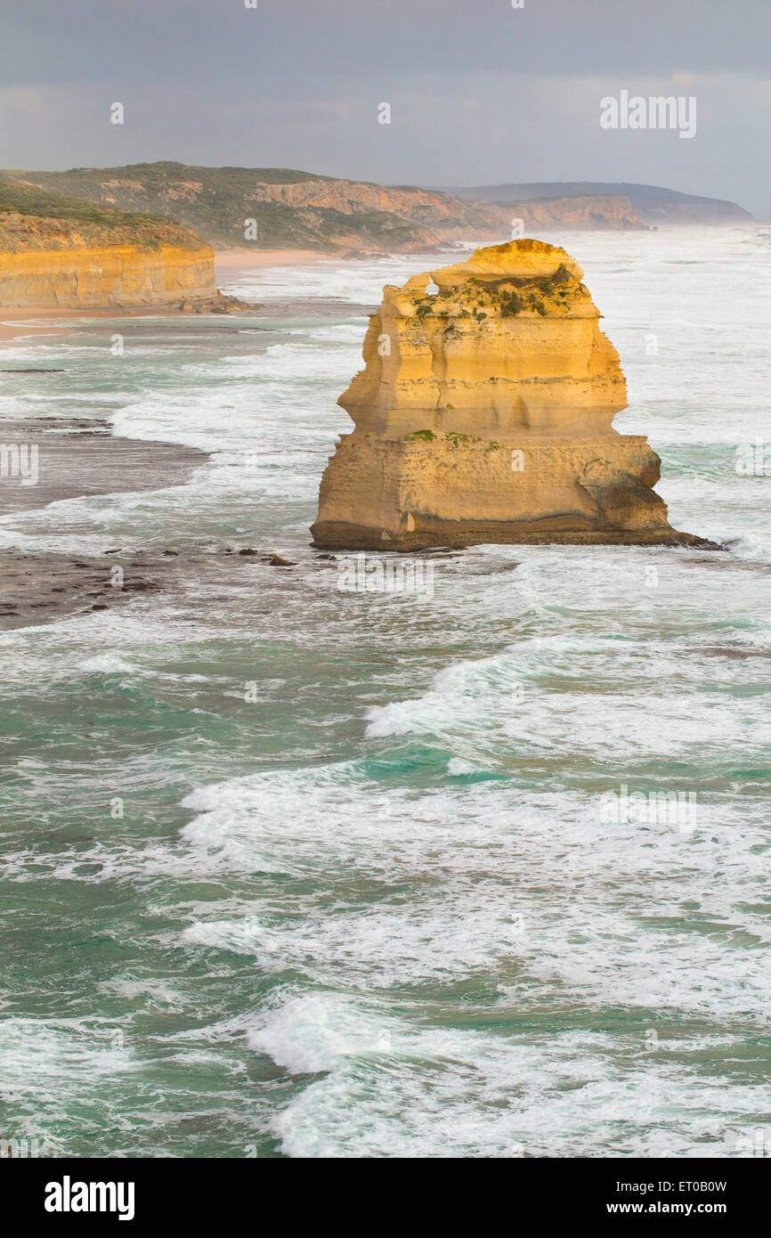 Sea Stacks in rough seas along the Great Ocean Road, Victoria, Australia Stock Photo