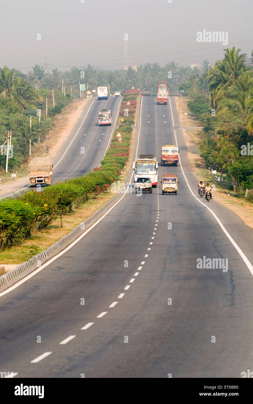 Truck , National Highway , NH7 , Dharmapuri , Krishnagiri , Tamil Nadu , India , Asia Stock Photo