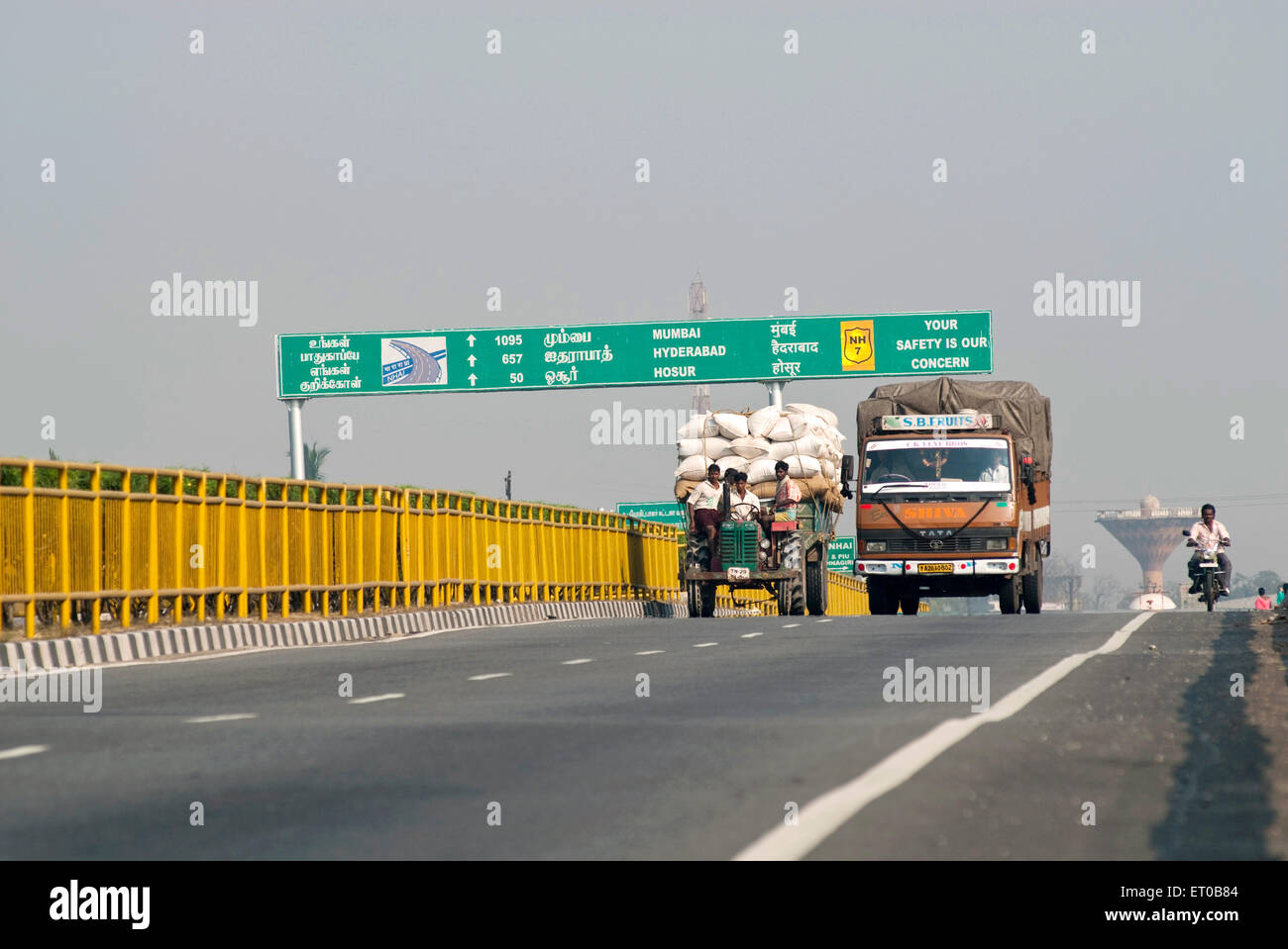 National Highway NH7 near Krishnagiri ; Tamil Nadu ; India Stock Photo