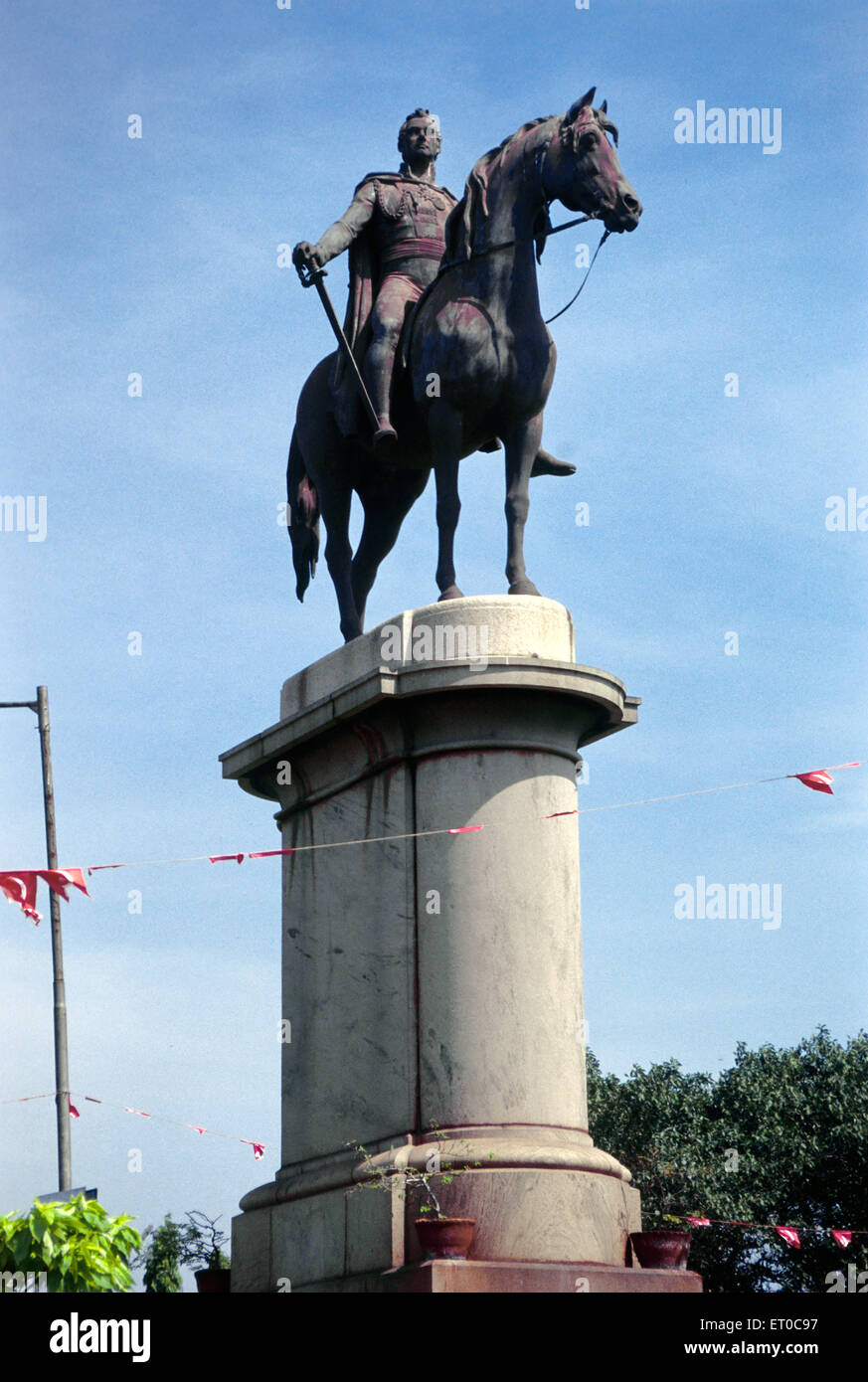Statue of major general sir thomas munro governor of Madras Chennai ; Tamil Nadu ; India Stock Photo