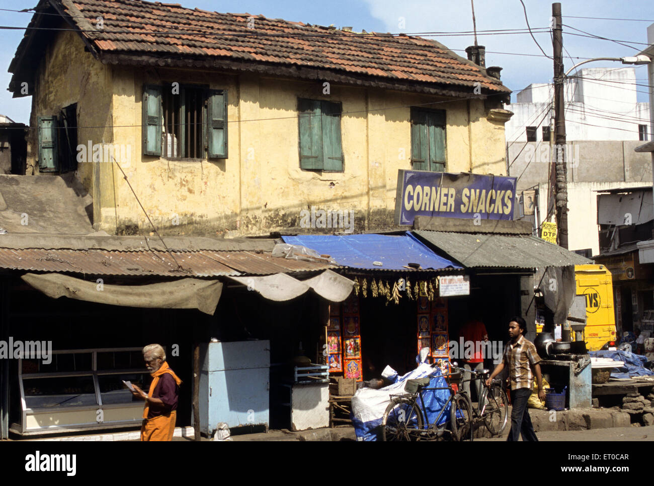 Old house, Corner Snacks, Madras, Chennai, Tamil Nadu, India, Asia Stock Photo