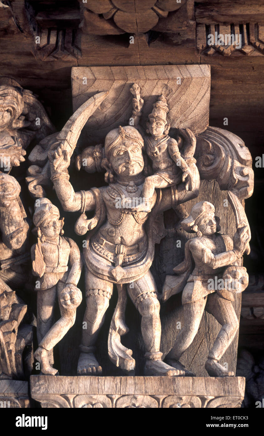 Madurai Veeran warrior of Madurai wooden carving statues in old ...
