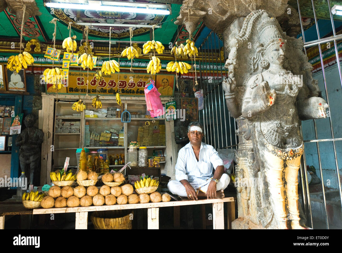 Shop at ashta sakthi mandapa in Meenakshi temple ; Madurai ; Tamil Nadu ; India  MR#777A Stock Photo