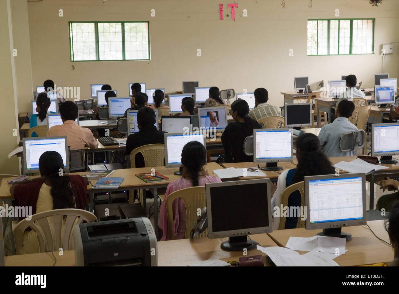 Computer lab in coimbatore institute of technology engineering colleges ; Tamil Nadu ; India Stock Photo
