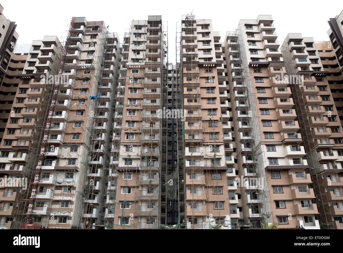 Construction of apartments ; Bangalore Bengaluru ; Karnataka ; India Stock Photo