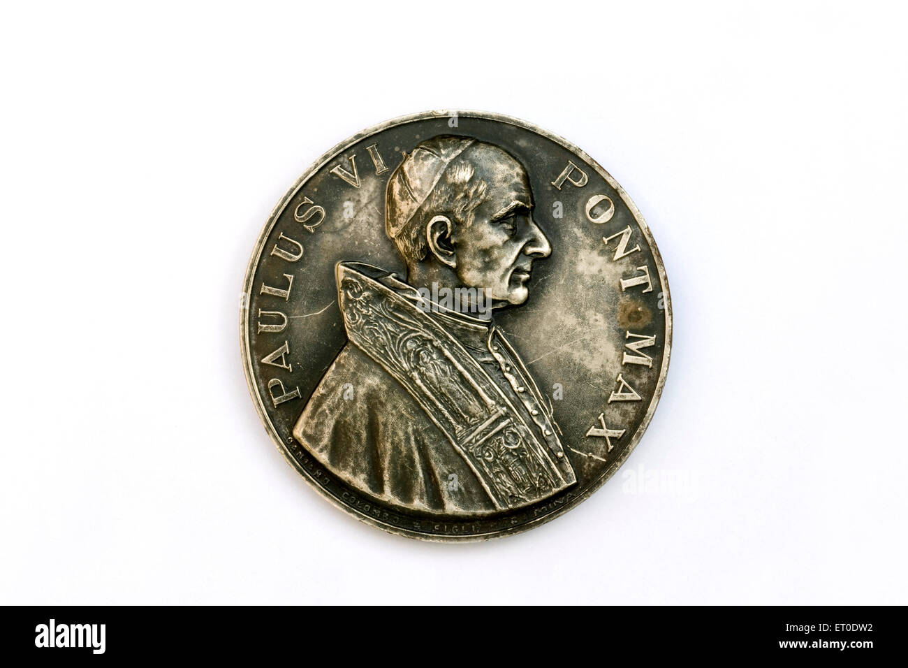 Pope Paulus VI Pont Max medal Stock Photo