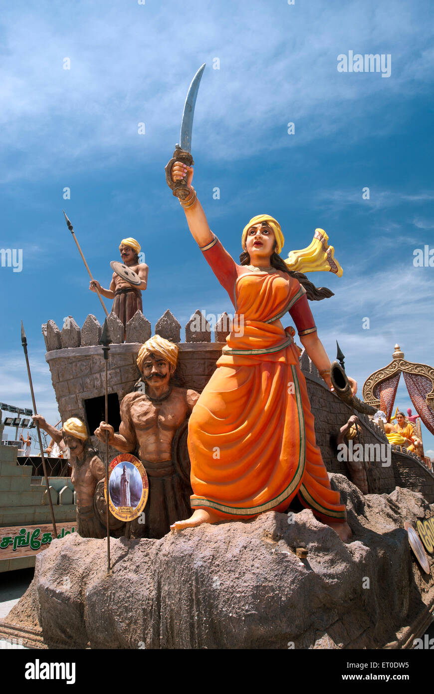 Jhansi Ki Rani, Rani of Jhansi, float procession, Coimbatore, Tamil Nadu, India, Asia Stock Photo