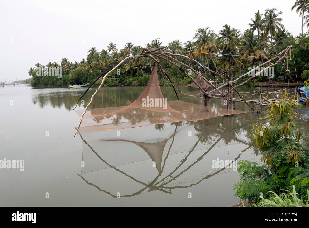 chinese fishing net vypin kerala Chinese fishing nets ; Cherai ; Vypin islands ; Cochin ; Kochi ; Kerala ;  India ; Asia Stock Photo