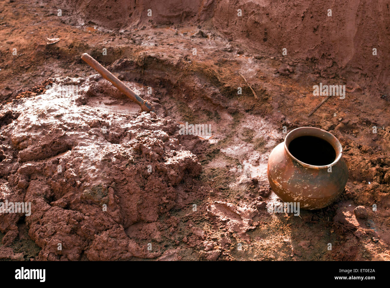 Clay mud pot, Kanchipuram, Kanchi,  Kancheepuram, Tamil Nadu, India, Asia Stock Photo