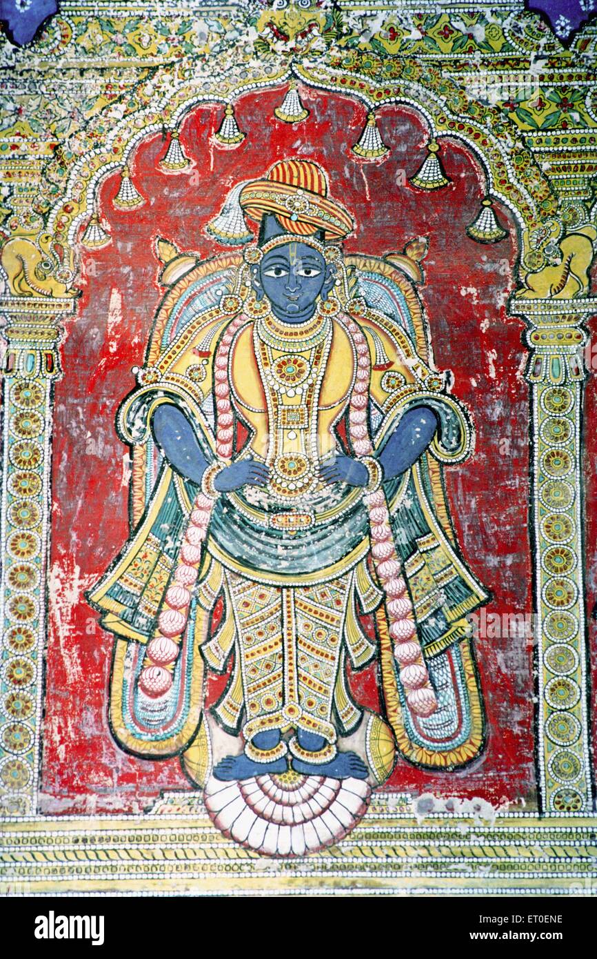 Mural of vithoba in maratha darbar hall at thanjavur palace ...