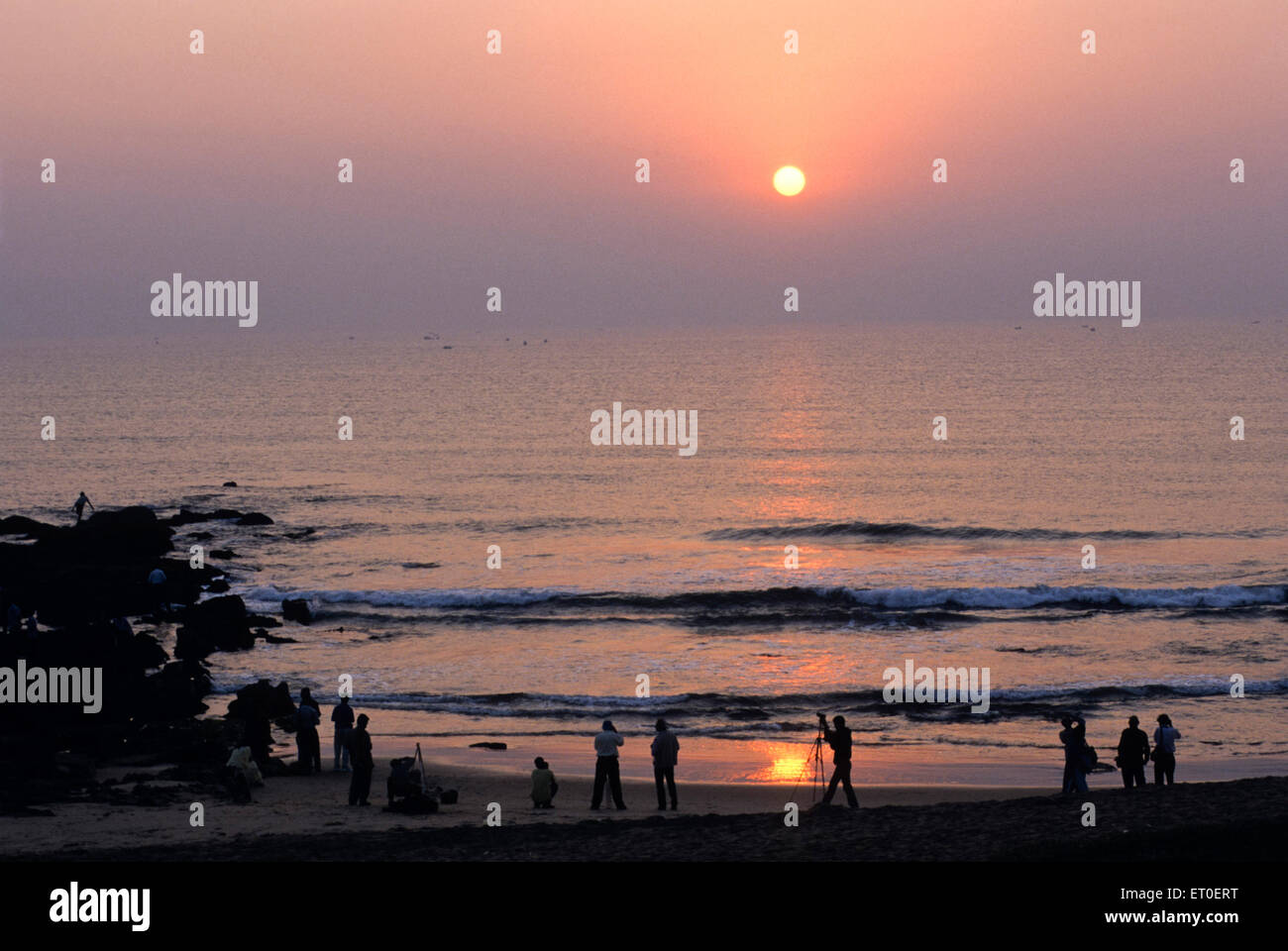 Sunrise, Tenneti Beach, Tennetti Beach, Visakhapatnam, Andhra Pradesh, India, Asia Stock Photo