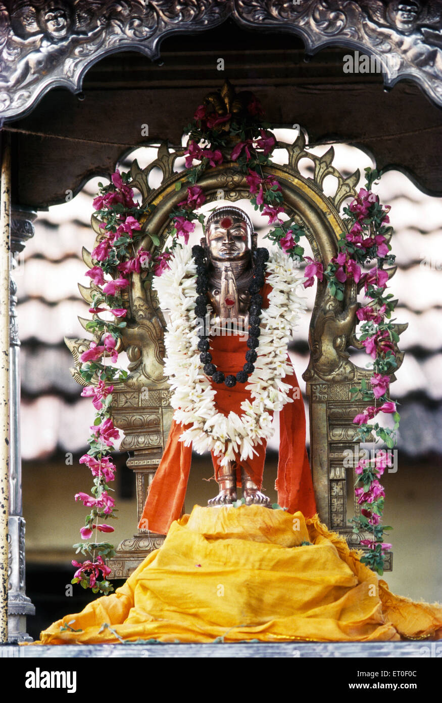 Pattinathar Icon brought  re enacting His divine powers raising T Pillai from the dead Kaveripoompattinam Tamil Nadu INDIA Stock Photo