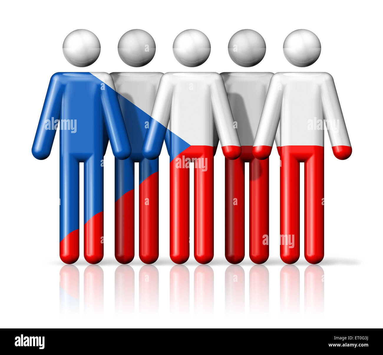 Flag of Czech Republic on stick figure - national and social community ...
