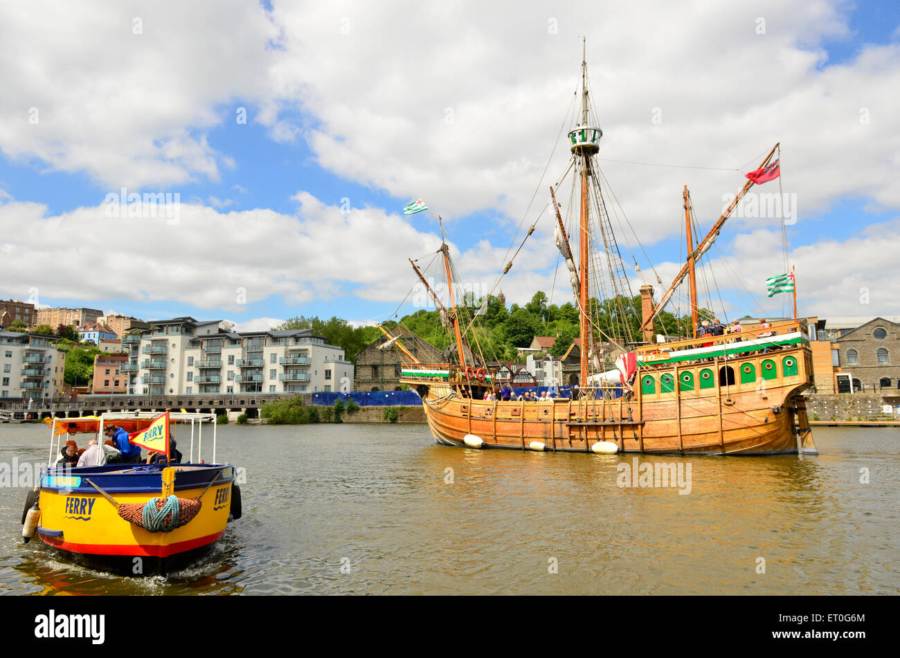 Bristol, UK. 10th June, 2015. Replica sailing ship, John Cabot The