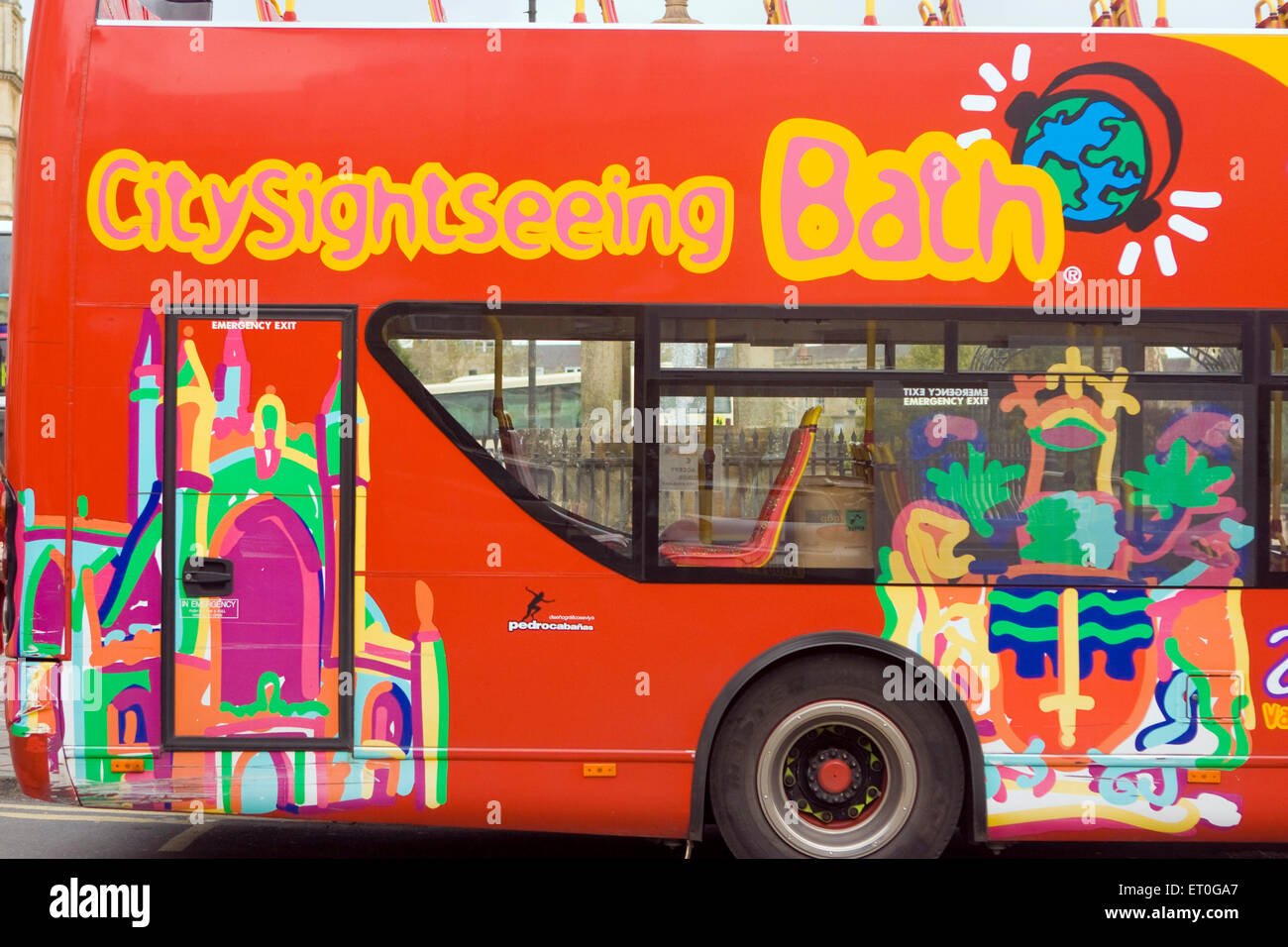 City sight seeing Bath bus , Bath , Somerset , England , UK , United Kingdom Stock Photo