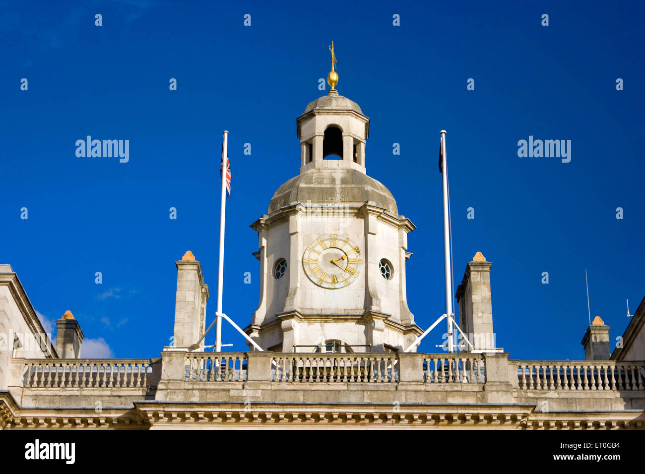 Clock on building dome , Trafalgar Square , London , England , UK , United Kingdom Stock Photo