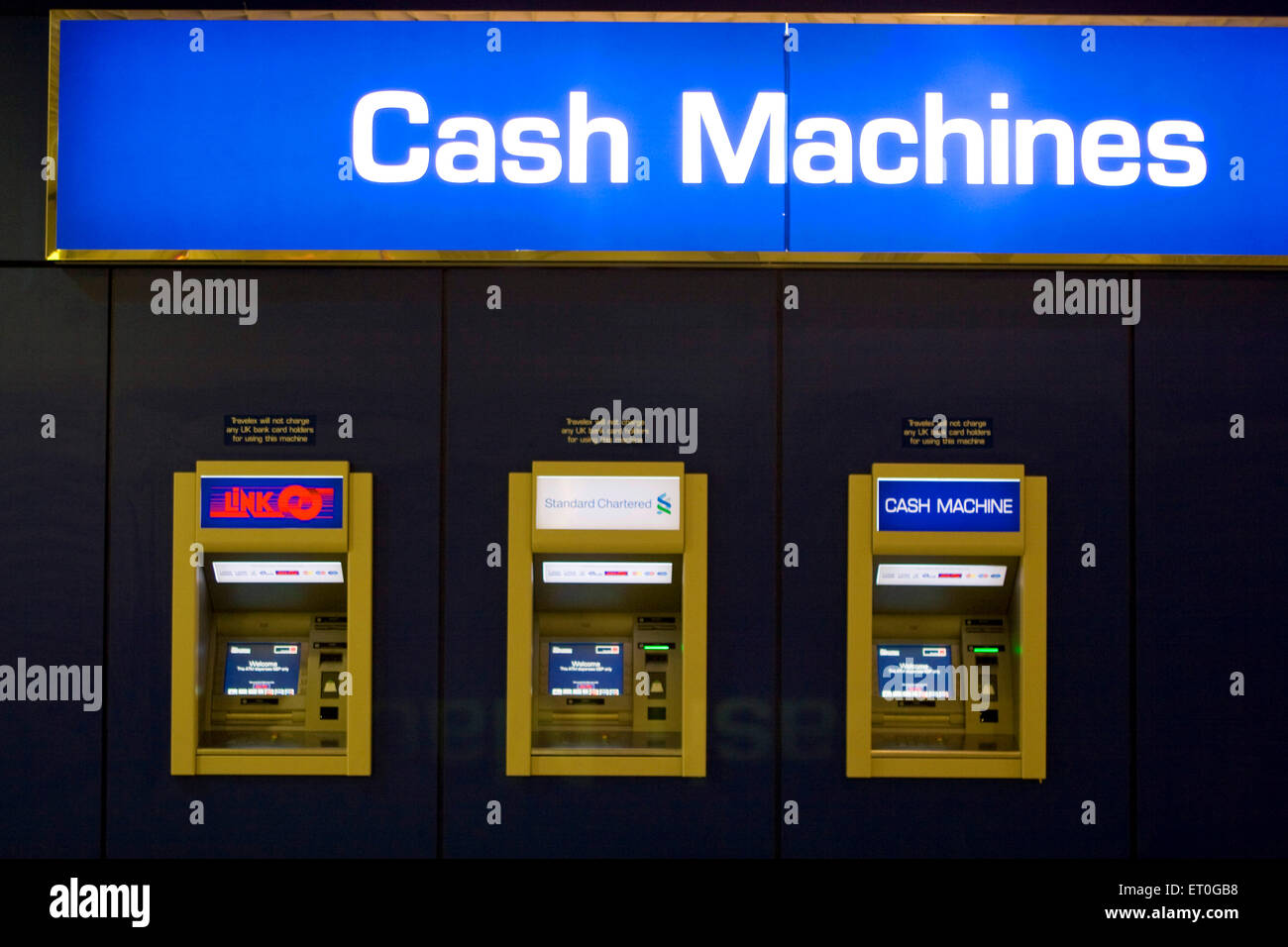 Cash machines , London , England , UK , United Kingdom Stock Photo