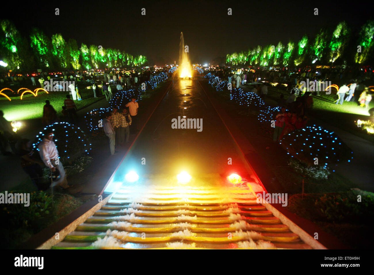 Illuminated garden, Jubilee Park, Tata Steel, Jamshedpur, Tata Nagar, Jharkhand, India, Indian town Stock Photo
