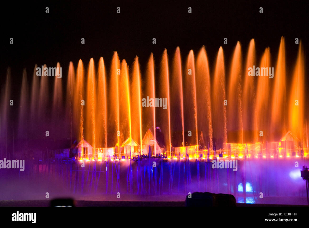 Song and Musical Colorful Laser at Sentosa Island Singapore Asia Stock Photo