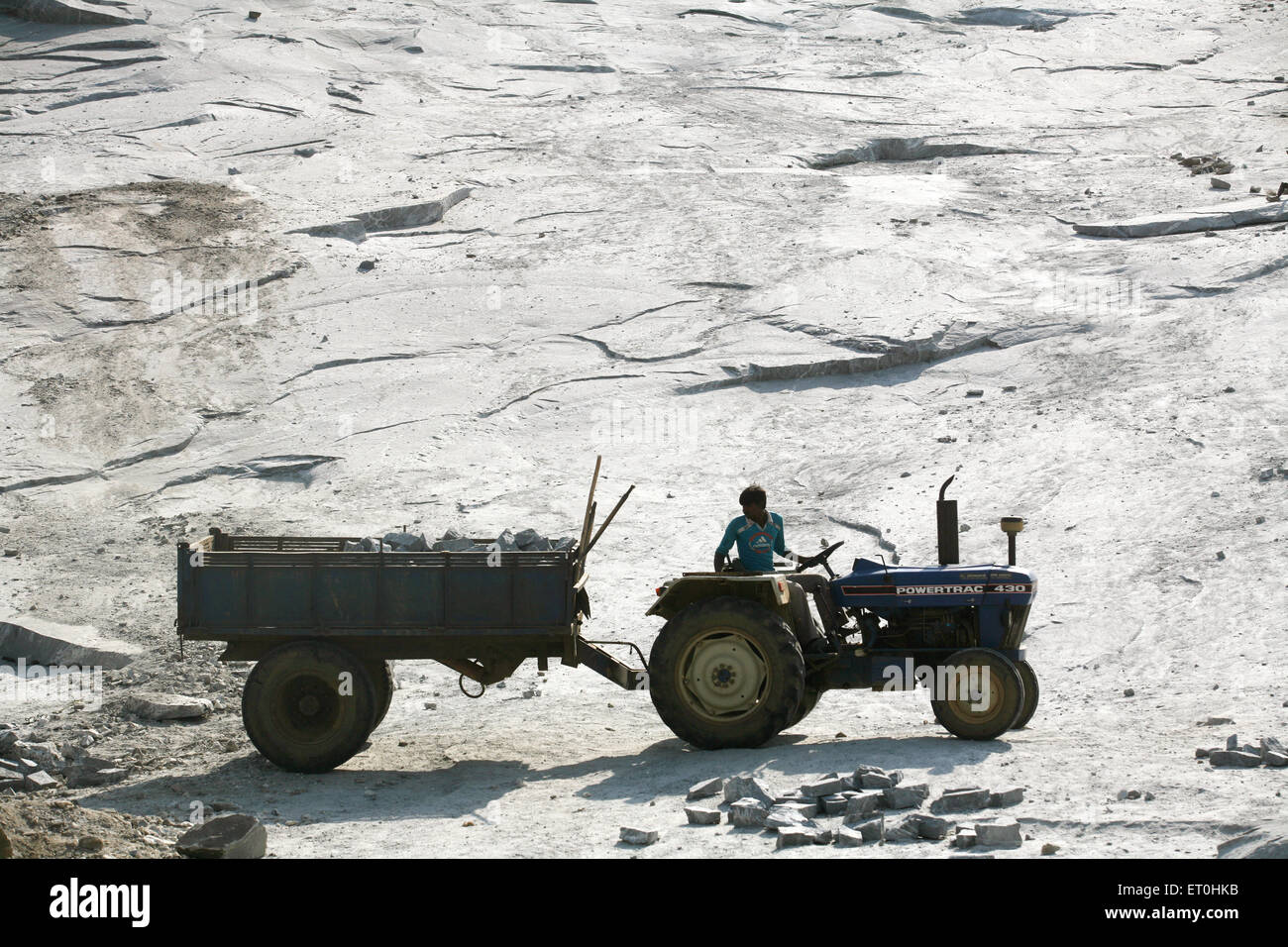 tractor trailer, rock mountain, Jharkhand, India, Indian tractors Stock