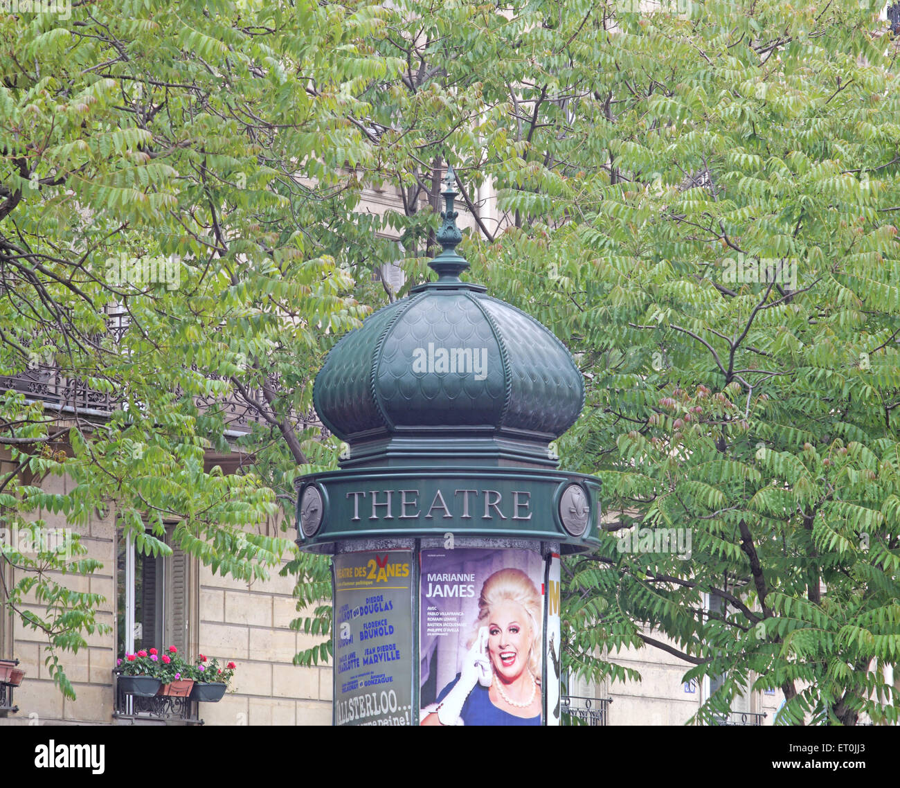 Morris Column, Paris, France Stock Photo