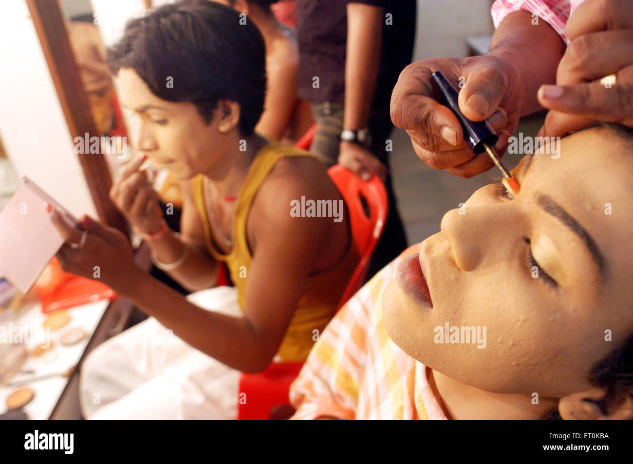 male actors, traditional Marathi theatre, Bin Baicha Tamasha, India Stock Photo