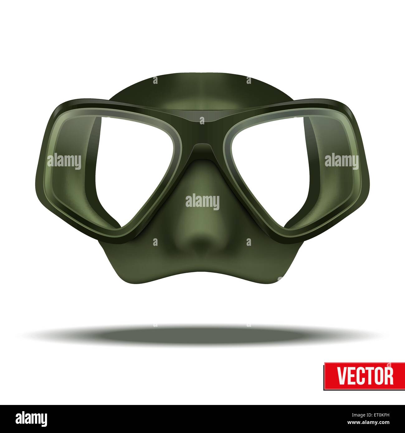 Underwater diving scuba green mask vector Stock Vector