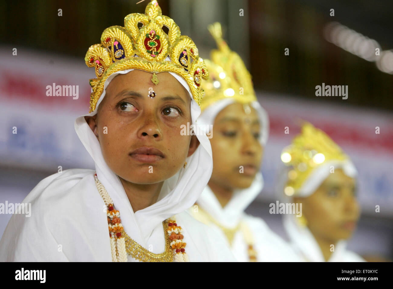 Women after taking deeksha as sadhvis at Mahamasthakabhisheka Jain
