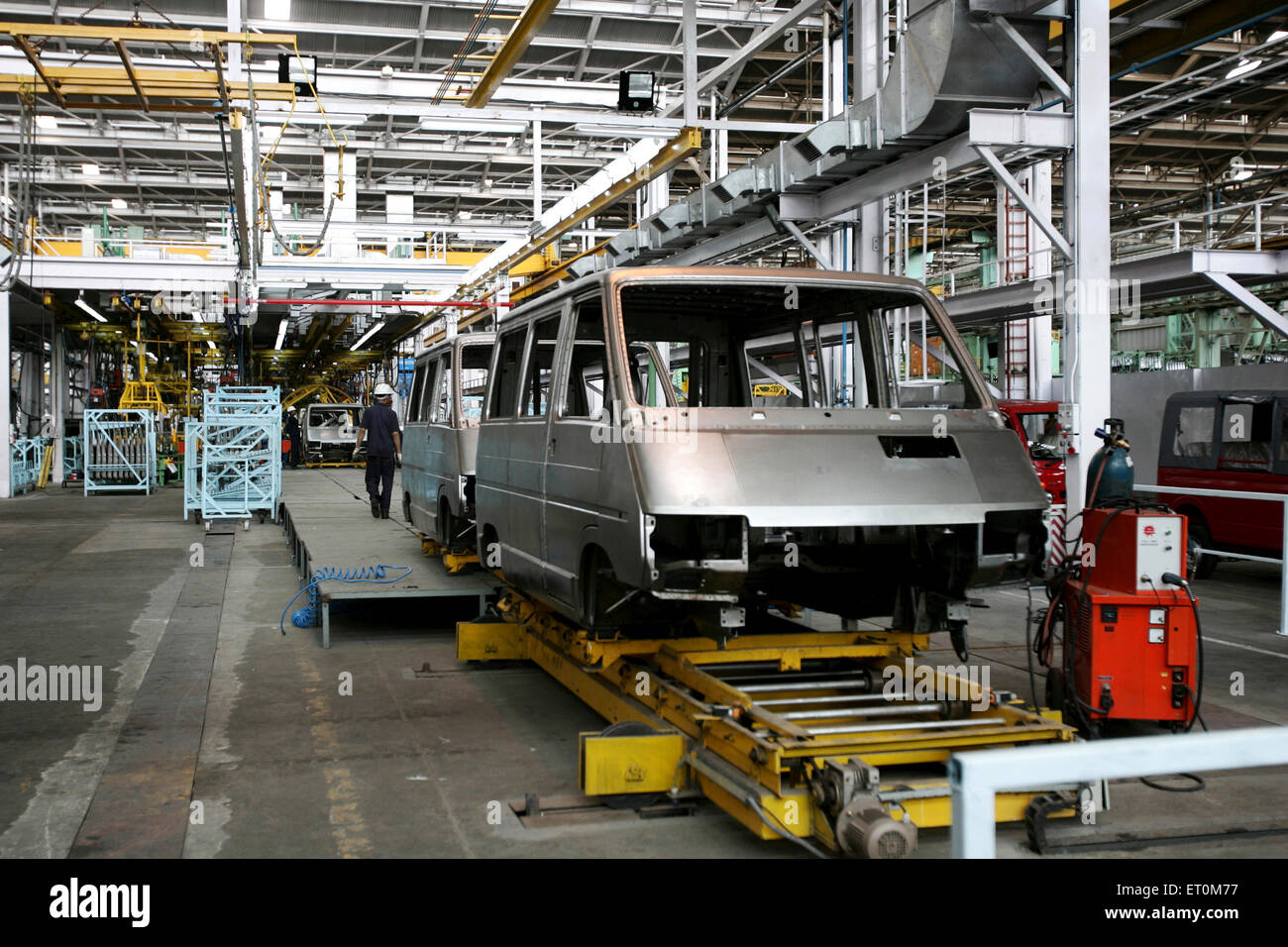Body of new range of commercial vehicle introduced at Tata motors plant ; Pimpri near Pune ; Maharashtra ; India Stock Photo