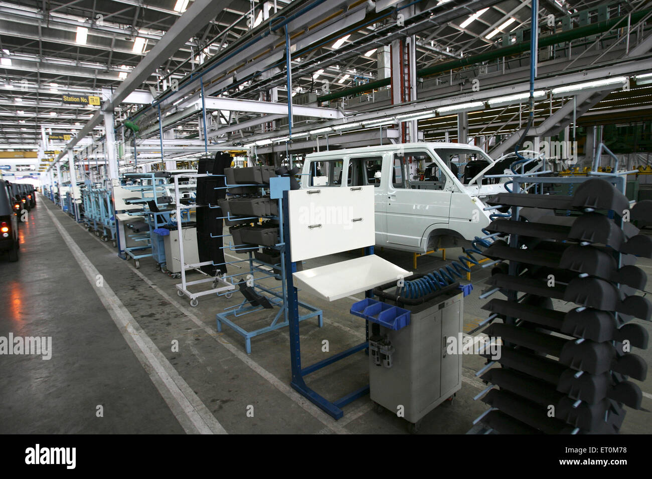 Body of new range of commercial vehicle introduced at Tata motors plant ; Pimpri near Pune ; Maharashtra ; India Stock Photo