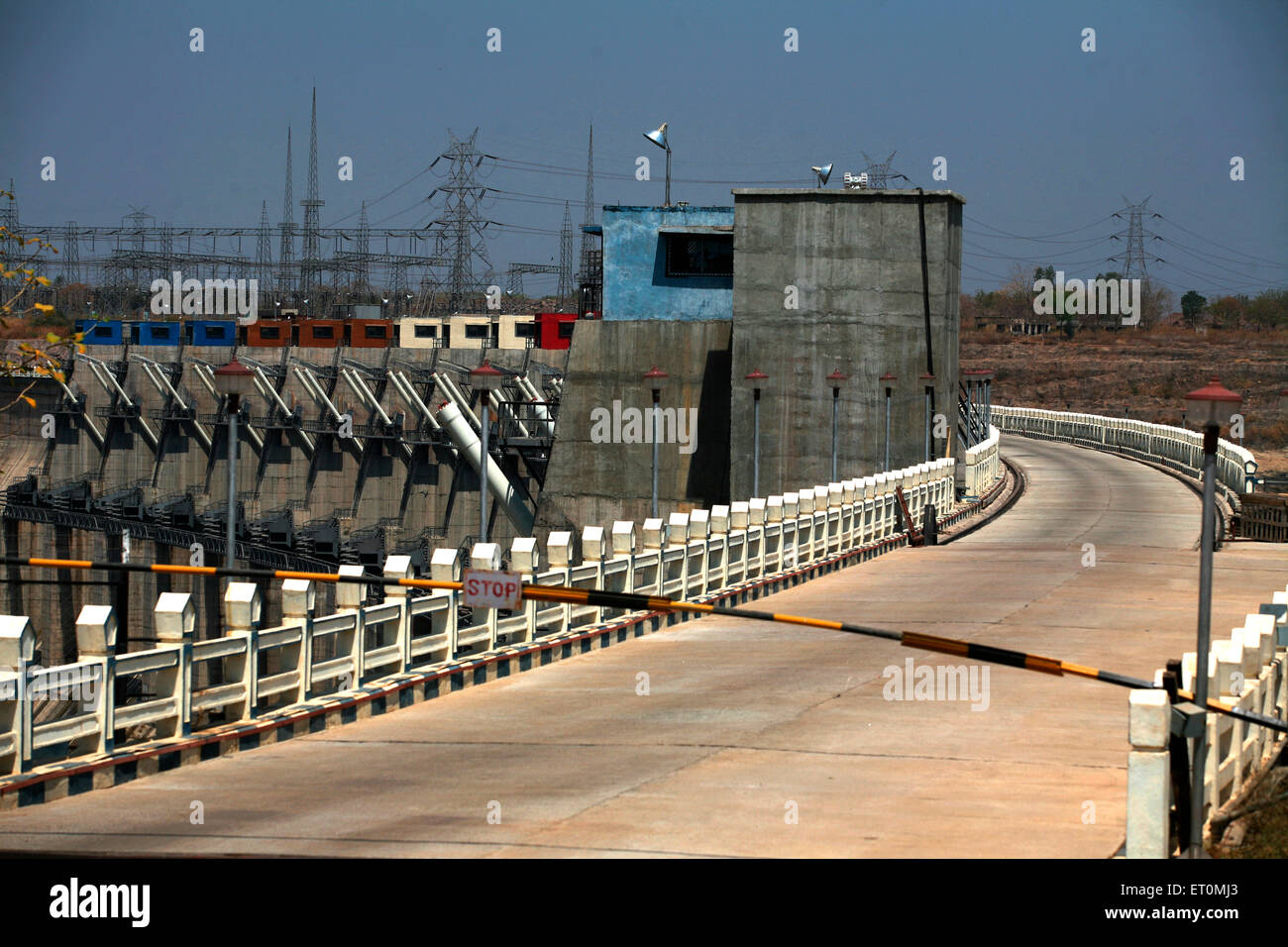 Indira Sagar Dam standing tall on river Narmada under multi purpose Indira Sagar Project situated Khandwa Stock Photo