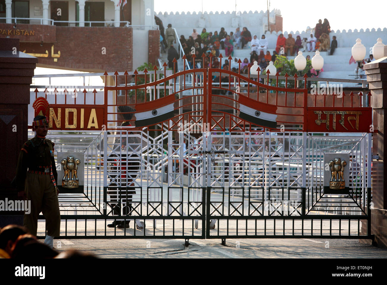 Border gate at Wagah border ; Amritsar ; Punjab ; India Stock Photo - Alamy