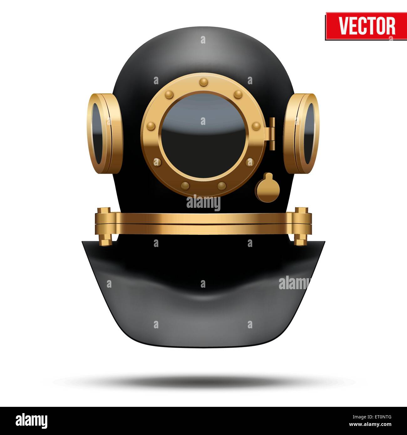 Underwater diving helmet. Vector Illustration Stock Vector