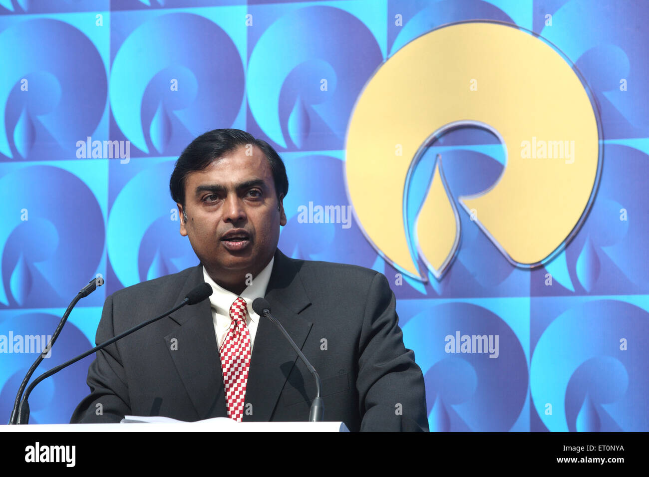 Mukesh Ambani , Chairman and Managing Director of Reliance Industries Limited , Bombay , Mumbai , Maharashtra , India , Asia Stock Photo