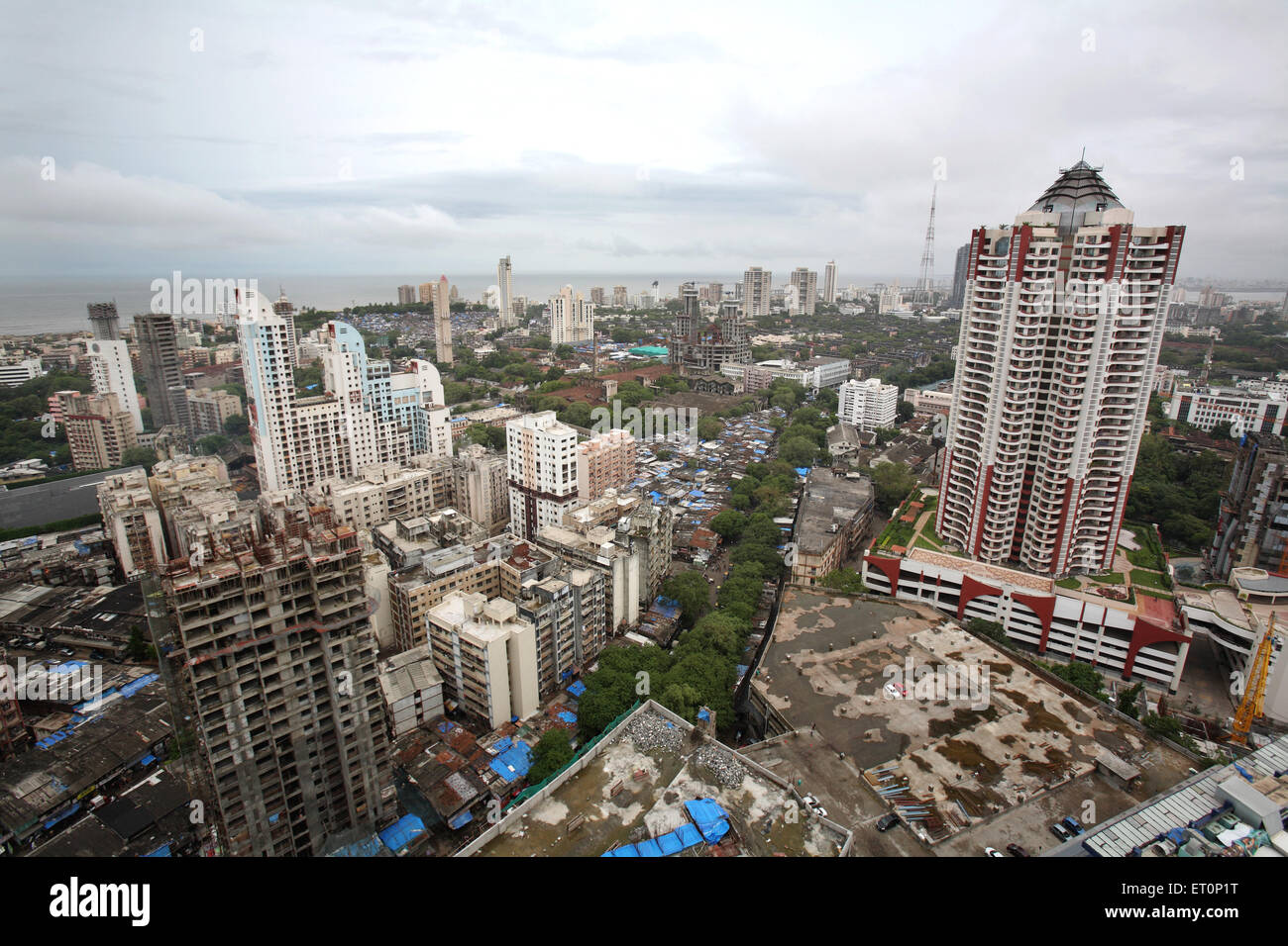 Aerial view of mahalaxmi and lower parel ; Bombay Mumbai ; Maharashtra ; India Stock Photo