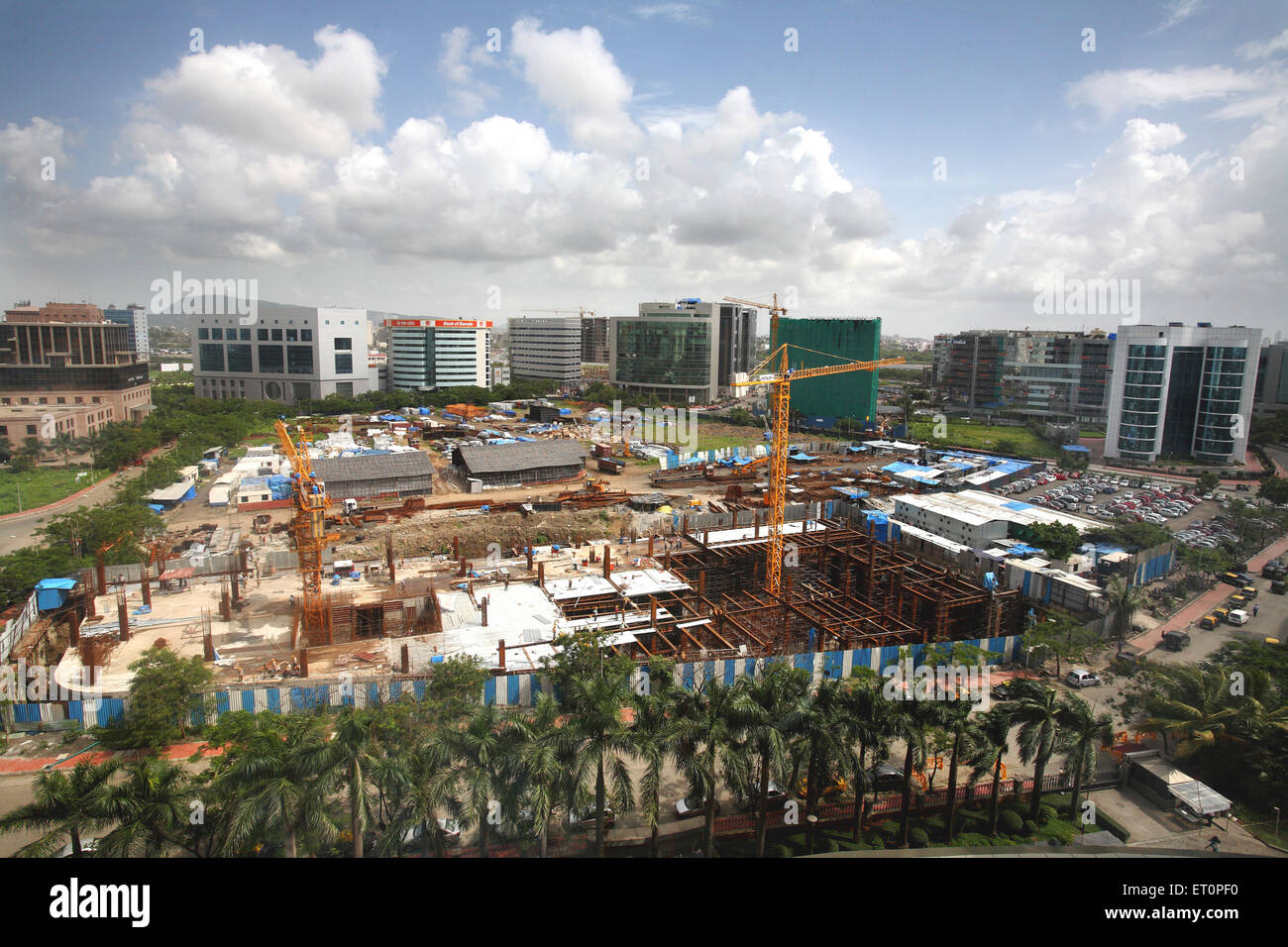 Construction at bandra kurla complex ; Bombay Mumbai ; Maharashtra ; India Stock Photo