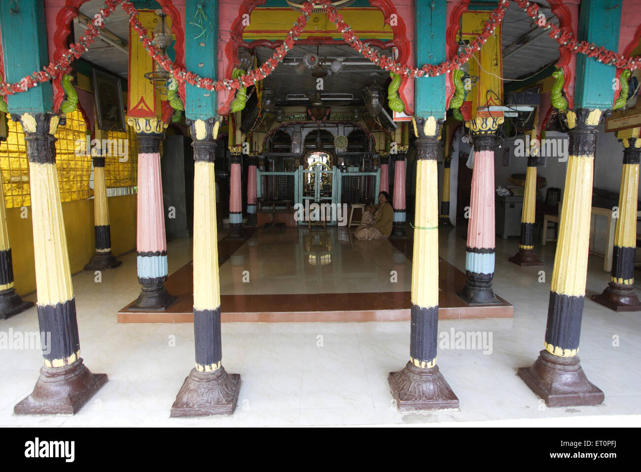temple pillars, Nagpur, Maharashtra, India Stock Photo