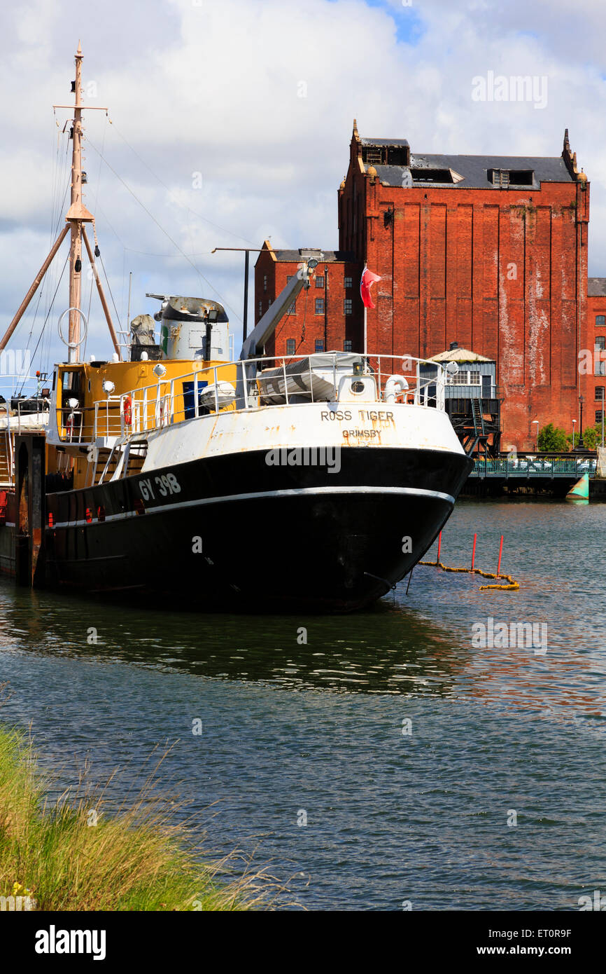 Grimsby Fishing Heritage trawler 'ross Tiger' on the River Humber. Stock Photo